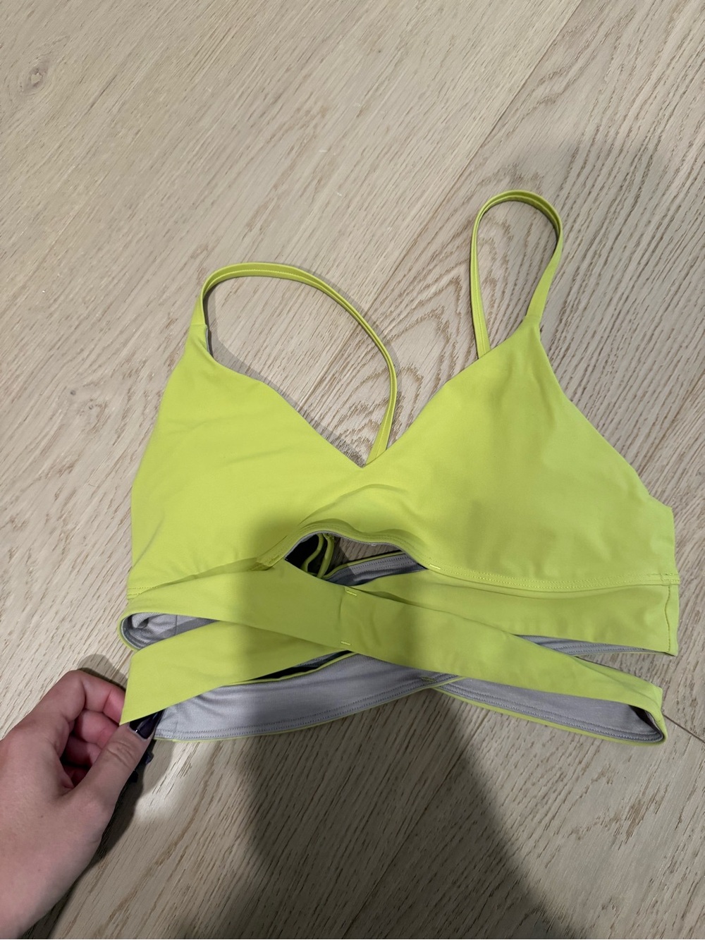 lululemon athletica Neon Lime Strappy Sports Bralette